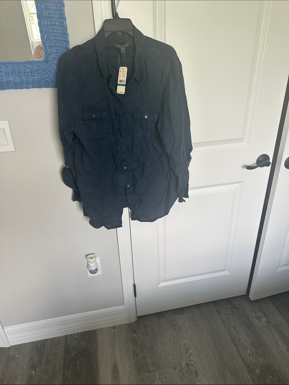 Tommy Bahama Navy Blue Women's Button-Down Shirt